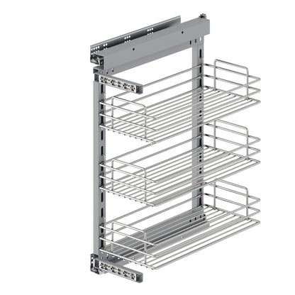 Emuca Suprastar pull-out trolley with soft closing, 400mm module, Steel, Chrome