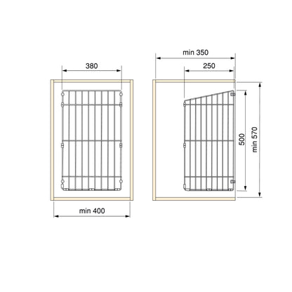 Emuca Laundry basket with folding door system, 450mm module, Steel, Chrome