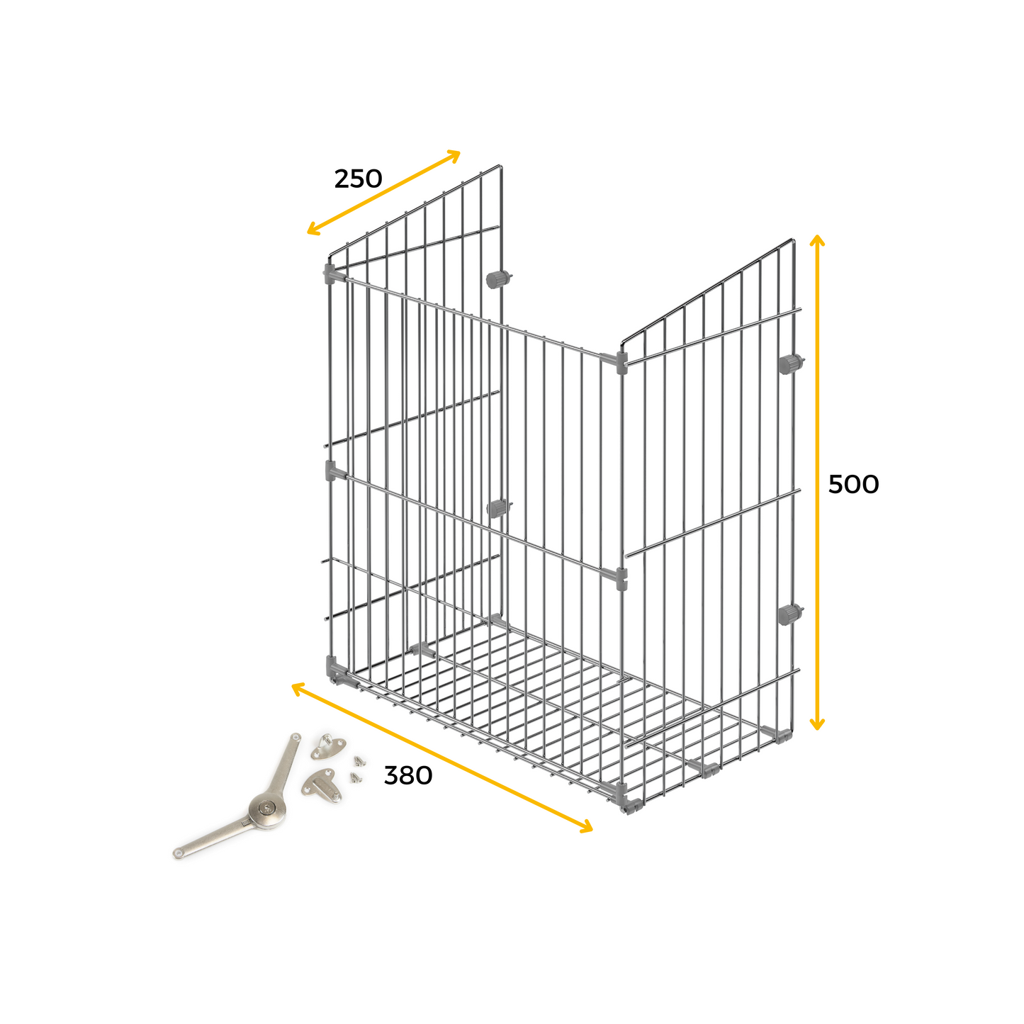 Emuca Laundry basket with folding door system, 450mm module, Steel, Chrome