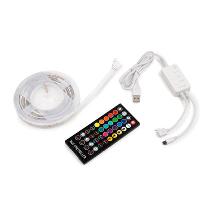 Emuca Octans USB RGB LED strip kit with remote control and WIFI control via APP (5V DC), 4 x 0.5 m, Plastic