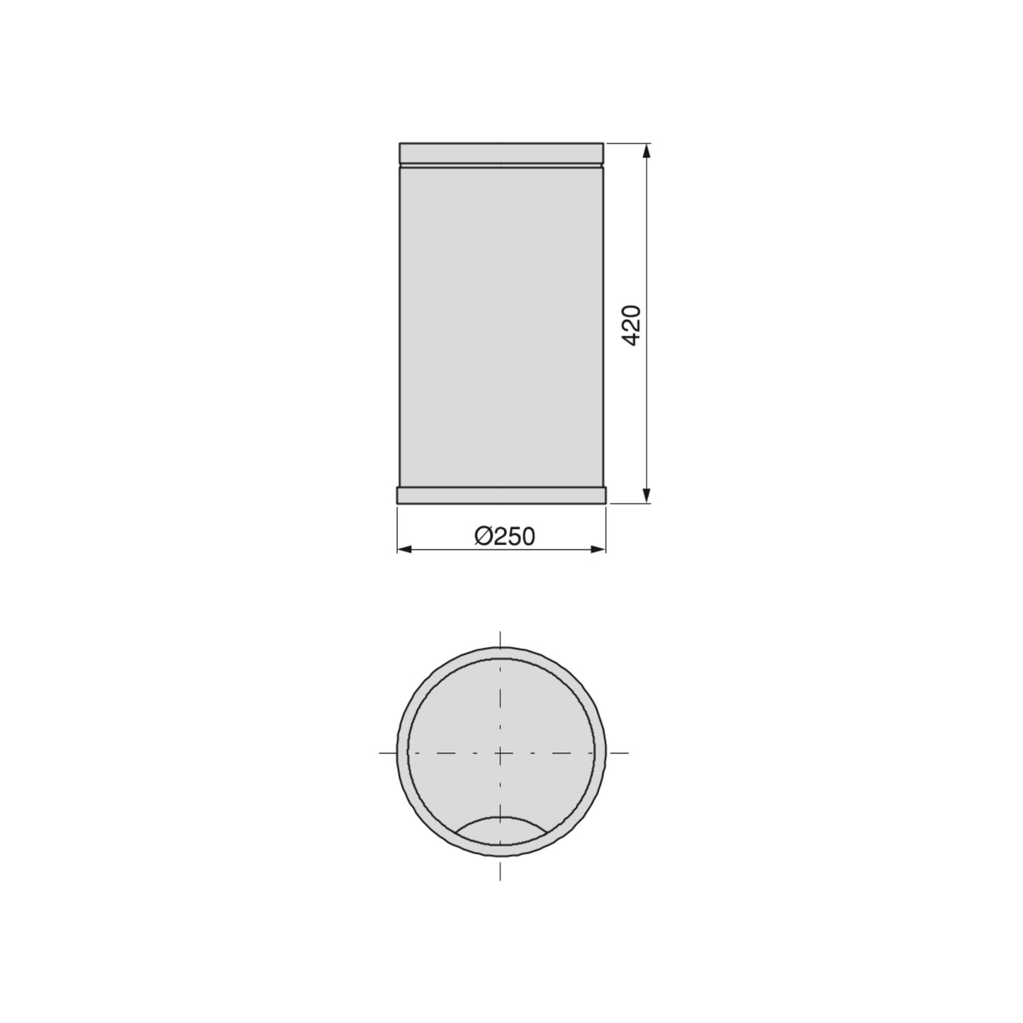 Emuca Recycle circular outdoor recycling container, lid opening via motion sensor, 1x20 litres, Stainless steel