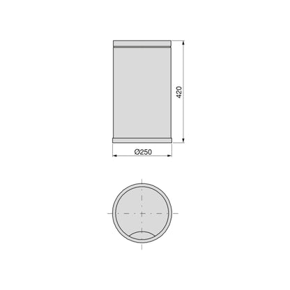 Emuca Recycle circular outdoor recycling container, lid opening via motion sensor, 1x20 litres, Stainless steel