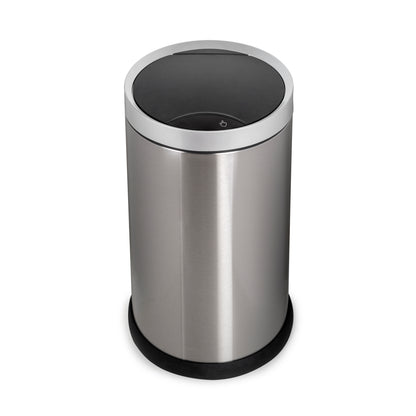 Emuca Recycle circular outdoor recycling container, lid opening via motion sensor, 1x20 litres, Stainless steel