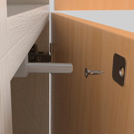 Emuca Conjunto de 10 fechos de porta para aparafusar em móveis com ajuste Push Lite, comprimento 80 mm, Magnético, Plástico, Cinza