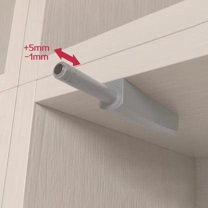 Emuca Set of 10 door catches to screw into the furniture with Push Lite adjustment, length 80mm, Magnetic, Plastic, Grey