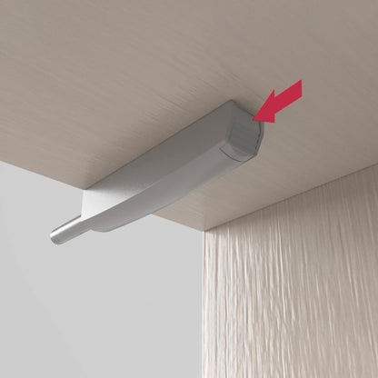 Emuca Set of 10 door catches to screw into the furniture with Push Lite adjustment, length 80mm, Magnetic, Plastic, Grey