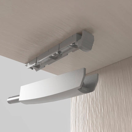 Emuca Conjunto de 10 fechos de porta para aparafusar em móveis com ajuste Push Lite, comprimento 80 mm, Magnético, Plástico, Cinza