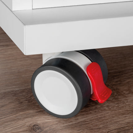 Emuca Set of 4 Bowl 2 castors with mounting plate, diameter 50mm, Steel and Plastic