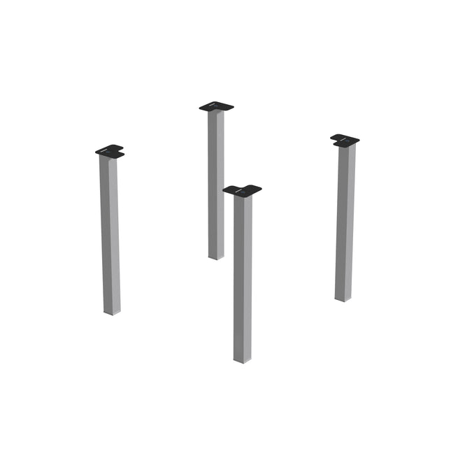 Emuca Conjunto de 4 pés de mesa quadrados, 50x50mm, Aço, Alumínio pintado