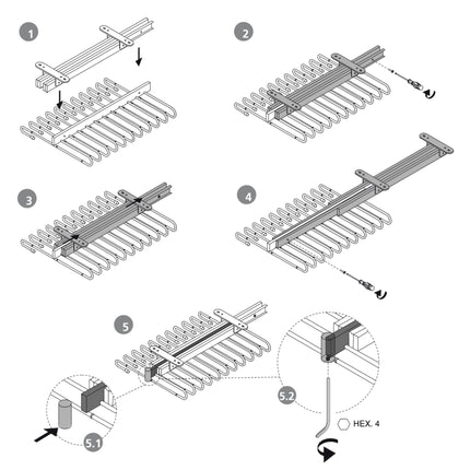 Emuca Removable trouser rack, Steel, Black painted