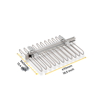 Emuca Removable trouser rack, Steel, Painted stone grey