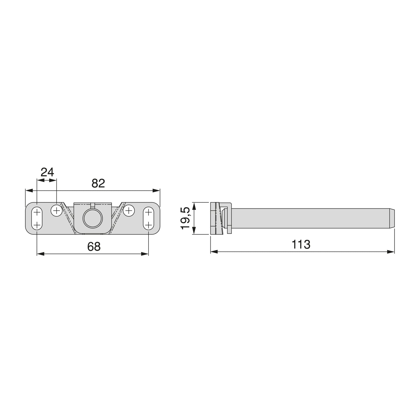 Emuca Set of hidden supports for Mirage wooden shelves, Steel, Zinc plated