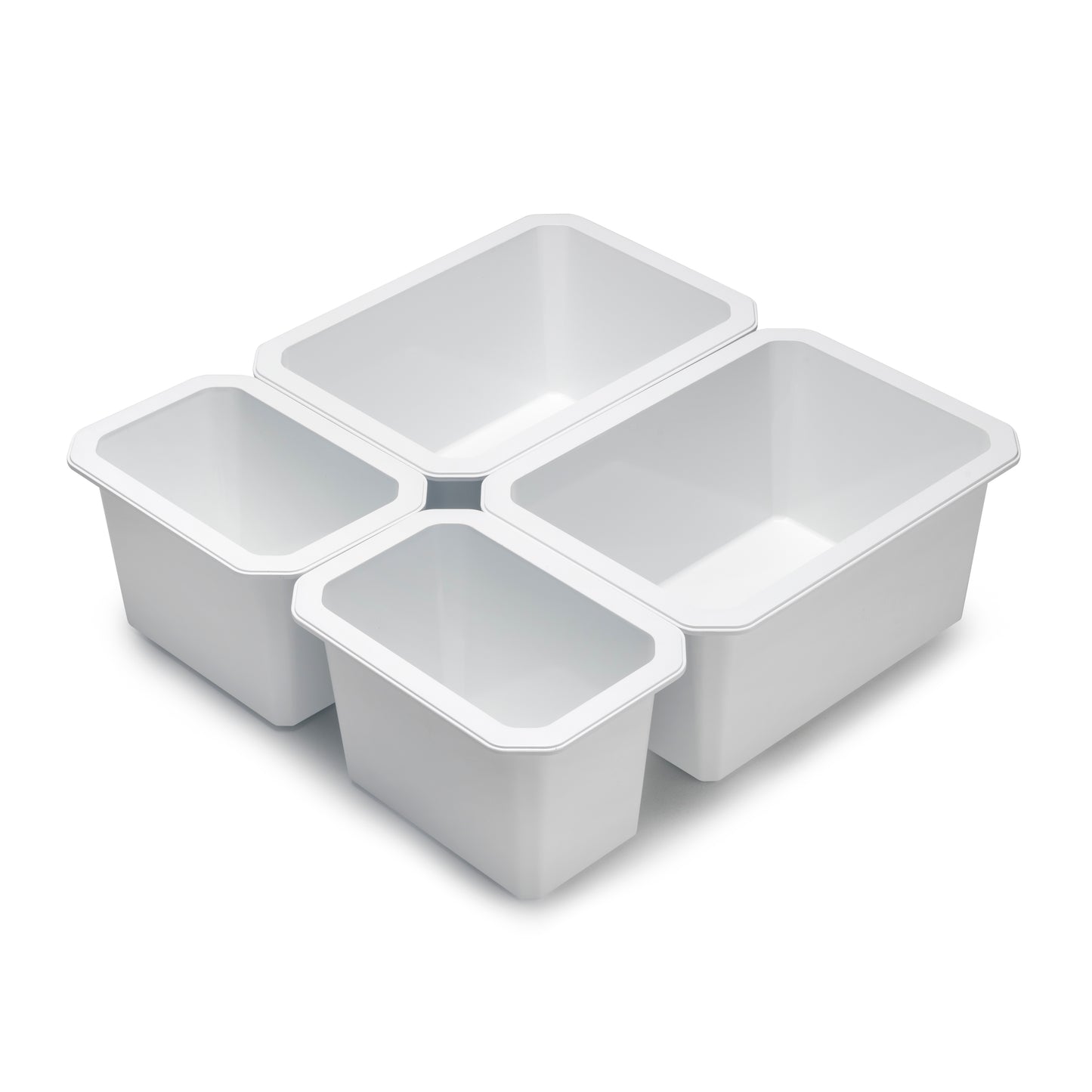 Emuca Tidy 4-piece bathroom drawer organizer cube set, plastic, white