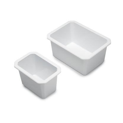 Emuca Tidy 4-piece bathroom drawer organizer cube set, plastic, white