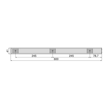 Emuca Kaus USB rechargeable LED wall light with proximity touch sensor, L600mm, Plastic and Aluminium, Matt anodized