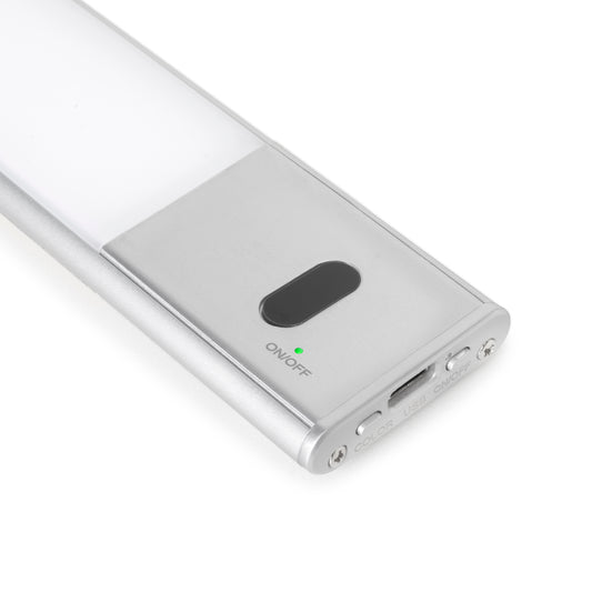 Emuca Kaus USB rechargeable LED wall light with proximity touch sensor, L600mm, Plastic and Aluminium, Matt anodized