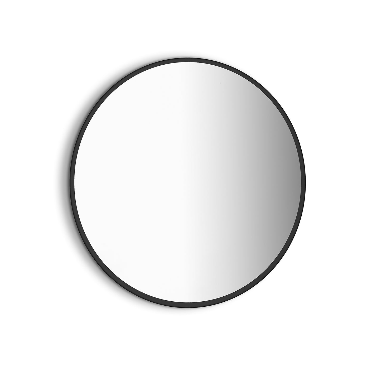 Emuca Zeus bathroom mirror with decorative LED lighting and black frame, diameter 80cm, AC 230V 50Hz, 12W, Aluminum and Glass