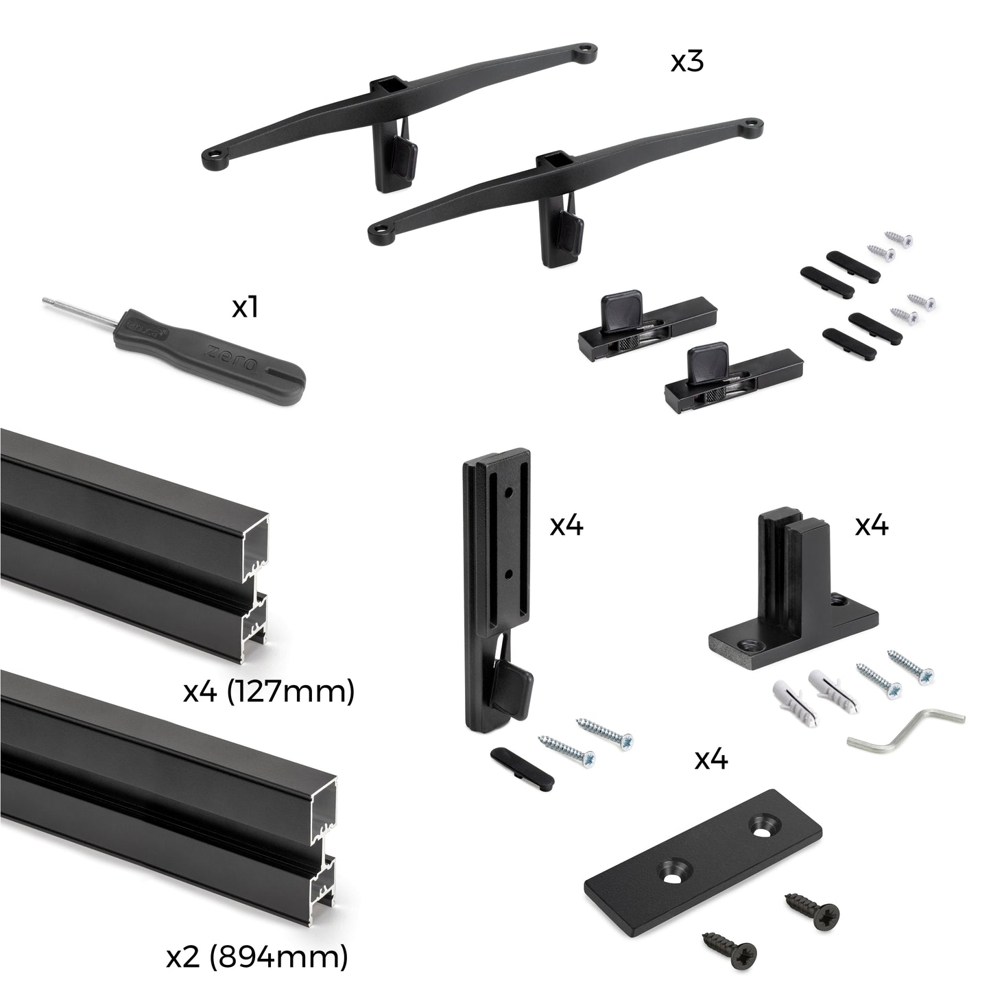 Kit Estructura Modular Zero con herrajes para el Montaje de fijación a Pared