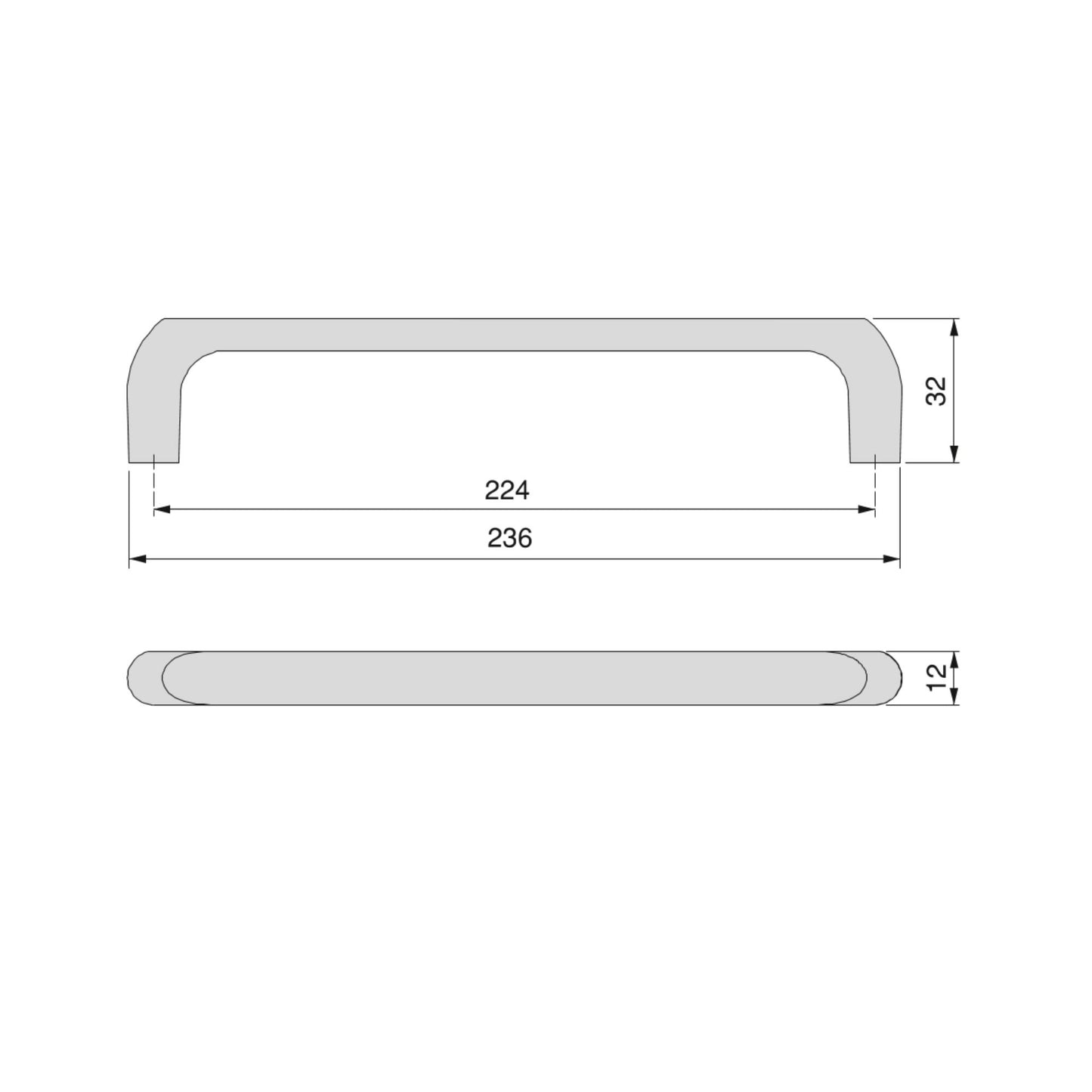 Emuca Lote de 20 tiradores para mueble Zagreb, L236mm, intereje 224mm, Zamak, Níquel satinado