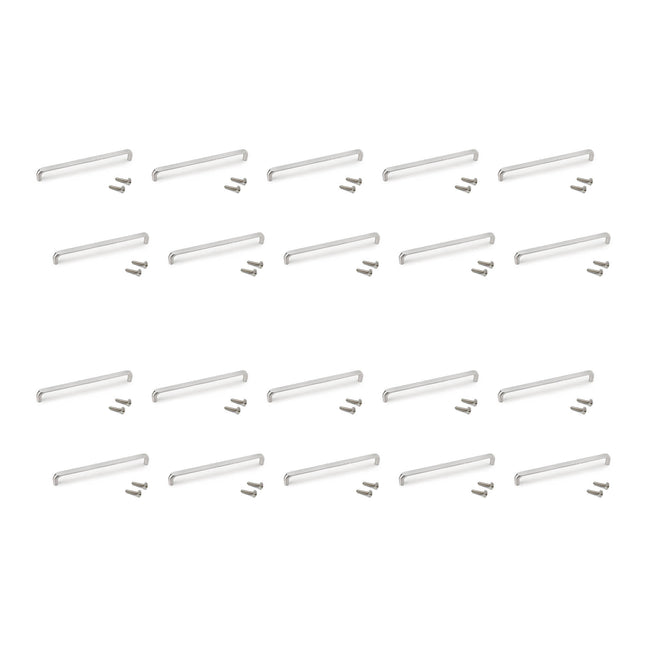Emuca Lote de 20 tiradores para mueble Zagreb, L236mm, intereje 224mm, Zamak, Níquel satinado