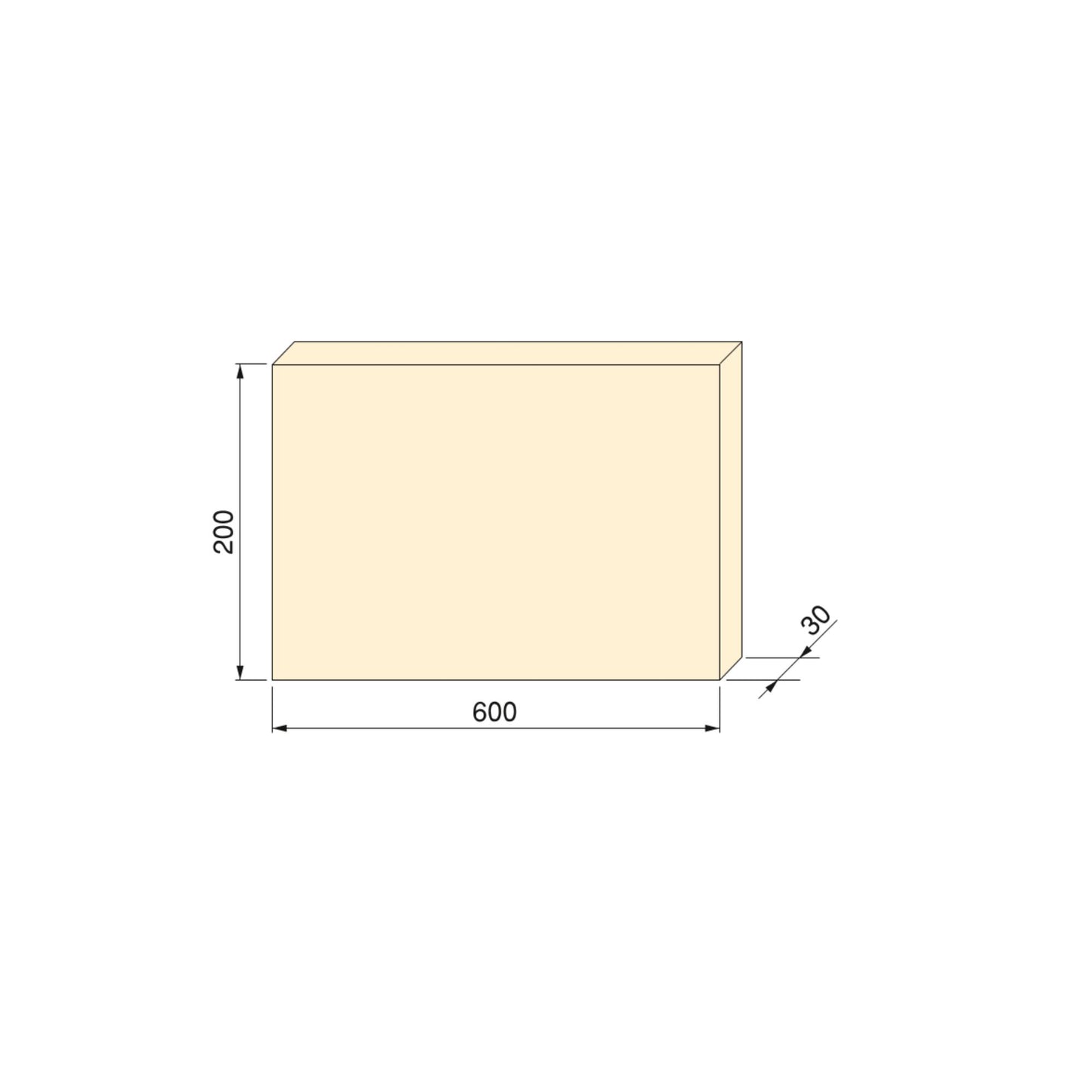 Emuca Shelf board, 600x200mm, thickness 30mm, Wood, Oak effect