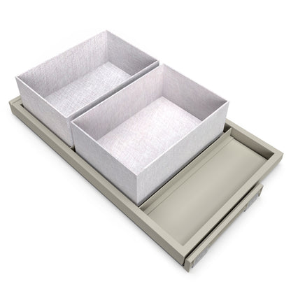 Emuca Tray kit, 2 organiser baskets and soft-closing guide frame for wardrobes, adjustable, 800mm module, Stone grey