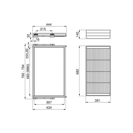 Wire basket wardrobe and soft-closing guide frame