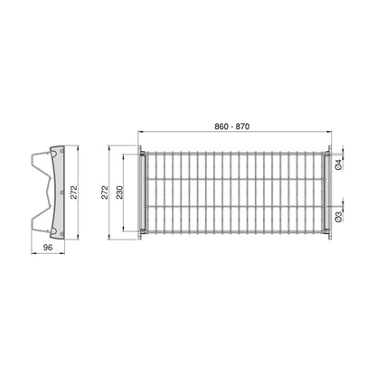 Emuca Suprastar dish drainer for high modules, Painted aluminium, Steel. 