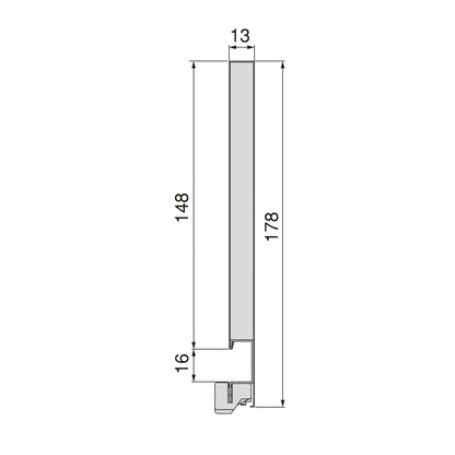 Emuca Vertex 60kg external drawer, height 178mm, depth 500mm, Steel, Anthracite grey