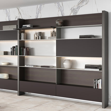 Emuca Pistón para puertas elevables Thin, diámetro 12mm, con enganches, 5kg, Acero y Plástico, Pintado níquel mate