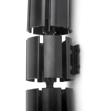 Columna pasacables Hexa, Plástico, Negro