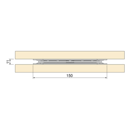 Emuca Rotating base Giro 4, 100kg, Steel, Zinc plated