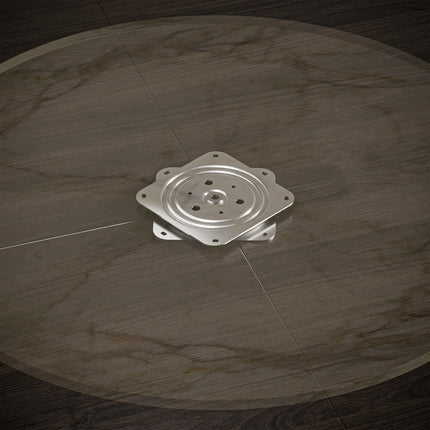 Emuca Base giratoria Giro 4, 100kg, Acero, Cincado