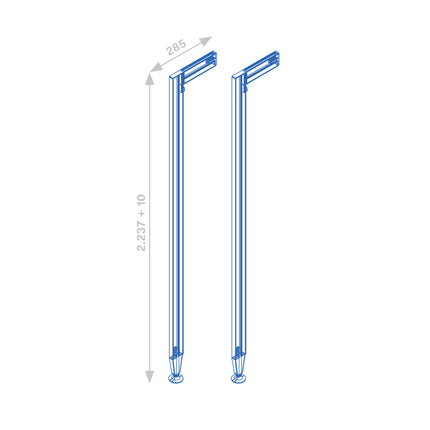 Emuca Lote de 2/3 estructuras Zero con herrajes y perfiles para montaje al suelo y a pared con nivelador circular Gris piedra