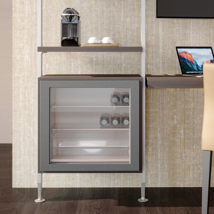 Emuca Lote de 2/3 estructuras Zero con herrajes y perfiles para montaje al suelo y a pared con nivelador circular Gris piedra