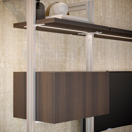 Emuca Lote de 2/3 estructuras Zero con herrajes y perfiles para montaje al suelo y a pared con nivelador circular Gris piedra