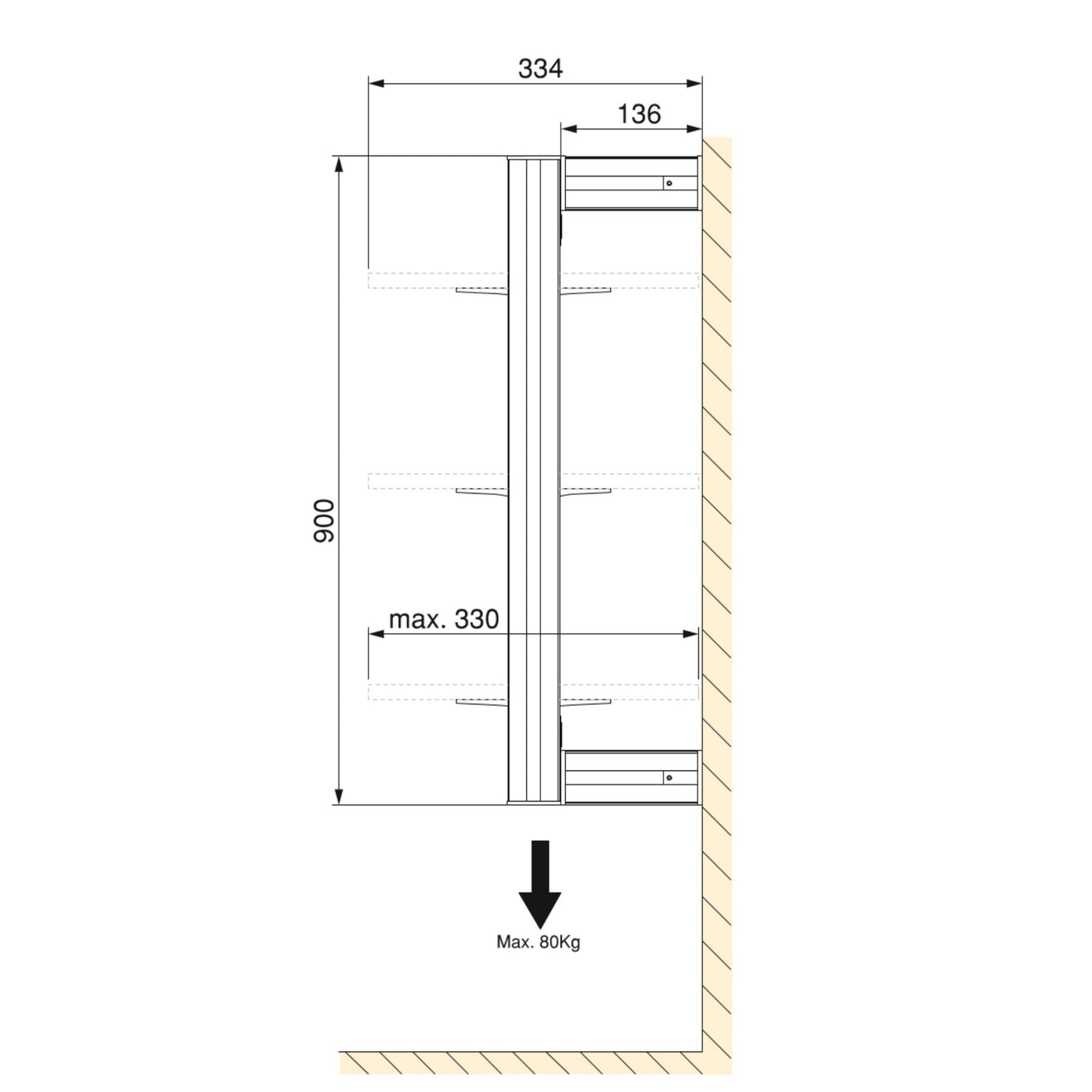 Kit Estructura Modular Zero con herrajes para el Montaje de fijación a Pared