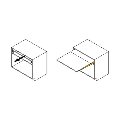 Emuca Guides for extendable Coktail Reverse table H35, Aluminium, Anodized stainless steel