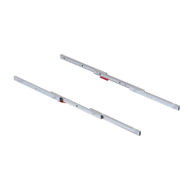Guias Emuca para mesa extensível Coktail Reverse H35, Alumínio, Aço inoxidável anodizado