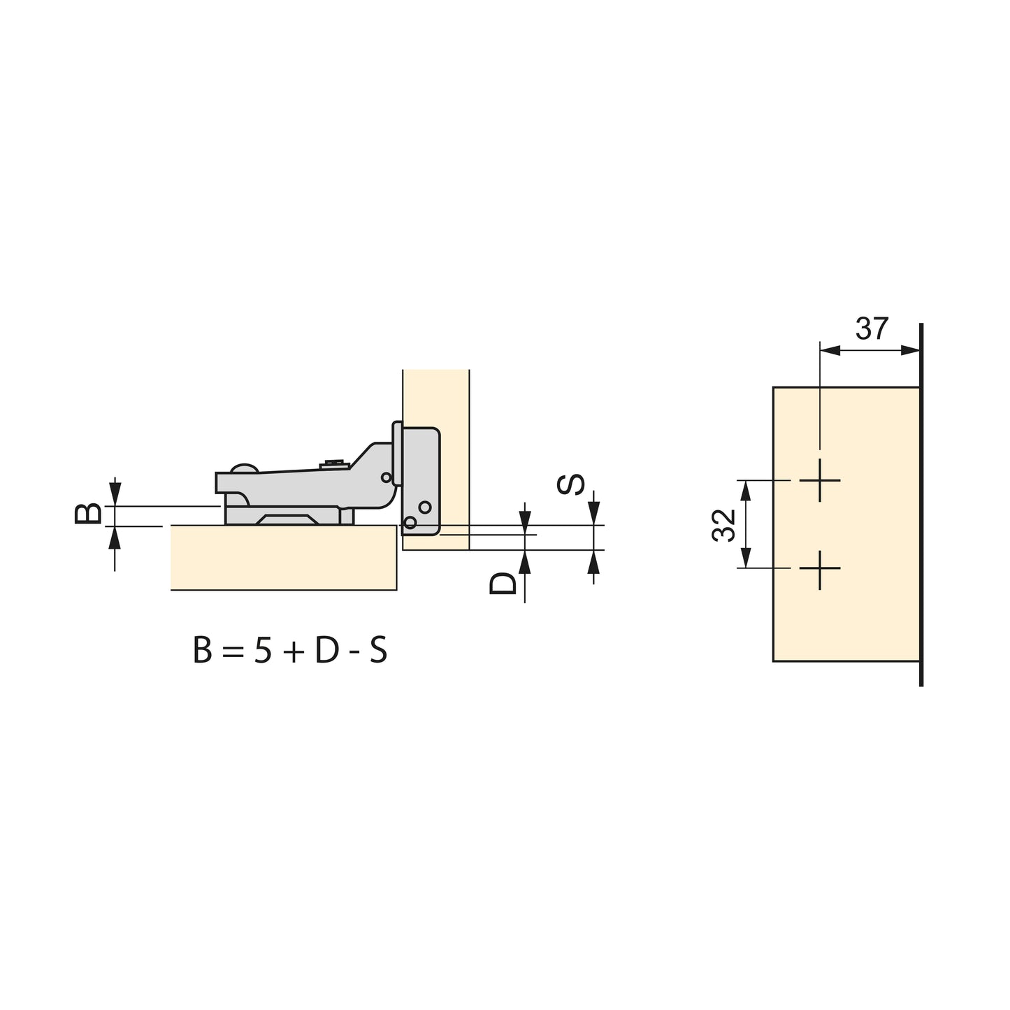 Emuca Set of 20 X92 elbow hinges with soft closing and screw-on inserts, Steel, Nickel-plated