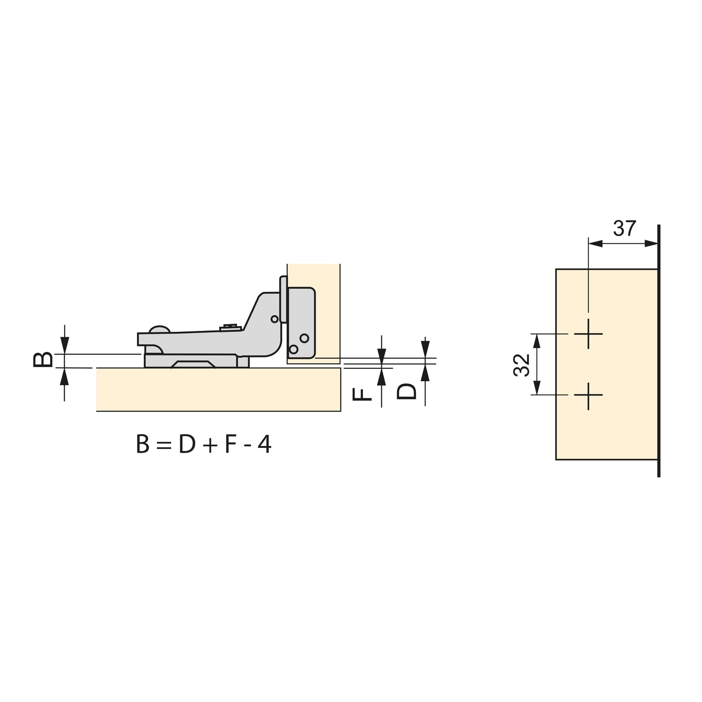 Emuca Set of 20 X92 super elbow hinges with soft closing and screw-on inserts, Steel, Nickel-plated