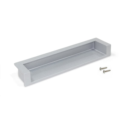 Emuca Lote de 10 tiradores para mueble Modena, L137mm, intereje 128mm, Zamak, Pintado aluminio