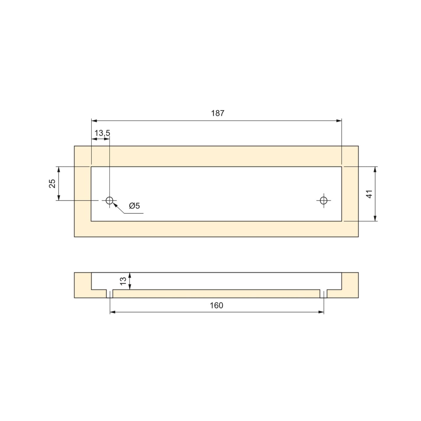 Emuca Lote de 5 tiradores para mueble Bologna, L190mm, intereje 160mm, Aluminio, Anodizado mate