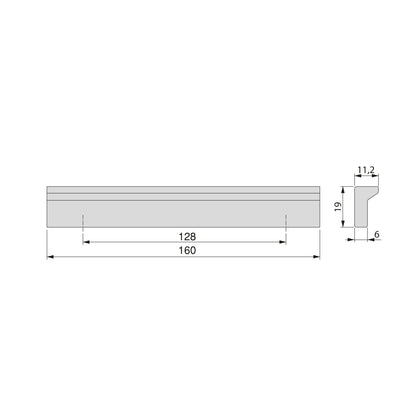 Emuca Lote de 5 tiradores para mueble Bremen, L160mm, intereje 128mm, Aluminio, Anodizado negro