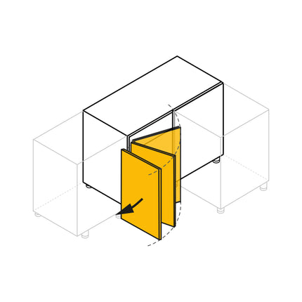 Emuca Rinconero extraíble ángulo para muebles de cocina Titane, apertura a izquierda, Acero y Madera, Gris antracita