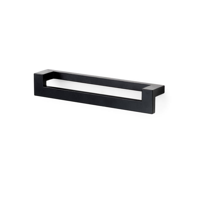 Emuca Set of 5 Cleveland furniture handles, L144mm, 128mm centre distance, Zamak, Black painted