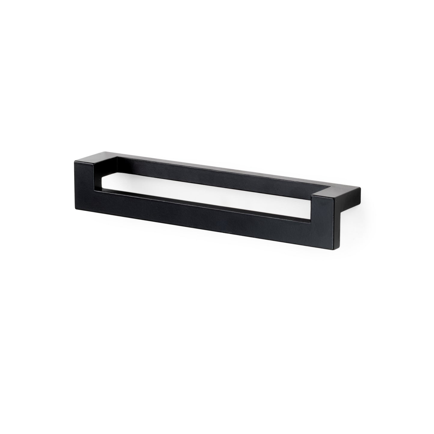 Emuca Lote de 5 tiradores para mueble Cleveland, L144mm, intereje 128mm, Zamak, Pintado negro