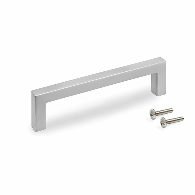 Emuca Set of 5 Havana furniture handles, L136mm, 128mm centre distance, Zamak, Satin nickel