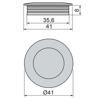 Emuca Lote de 10 pomos para mueble Oregon, diámetro 41mm, Zamak, Níquel satinado