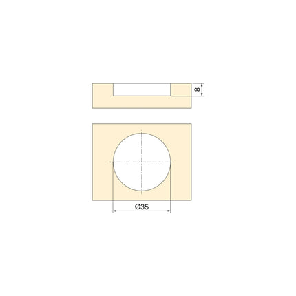 Conjunto de 10 puxadores para móveis Oregon Emuca, diâmetro 41 mm, Zamak, níquel acetinado